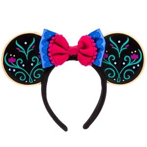 Disney Princess Anna Black & Pink Minnie Mouse Ears Headband